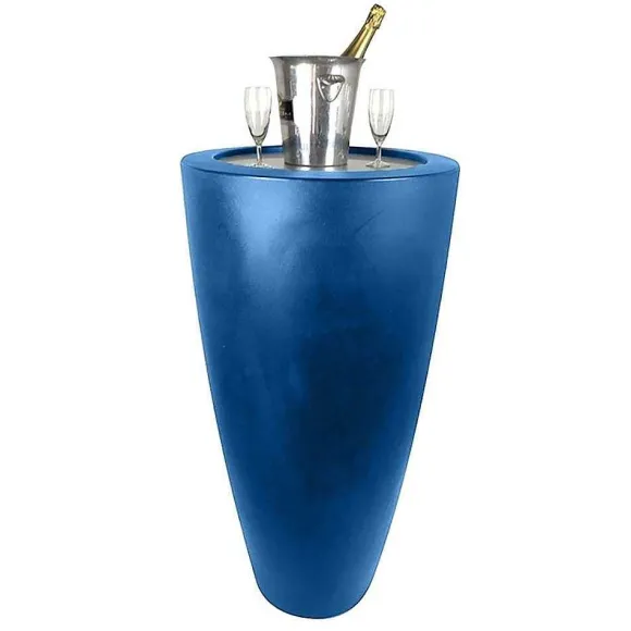 Cheap RETIF Pot Conique Blanc 3 En 1Pot De Fleurs- Mange Debout-Seau A Champagne Dessus Inox