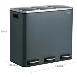 Shop RETIF Poubelle De Recyclage Poubelle De Tri 3X18 Litres 3 Compartiments M Canisme