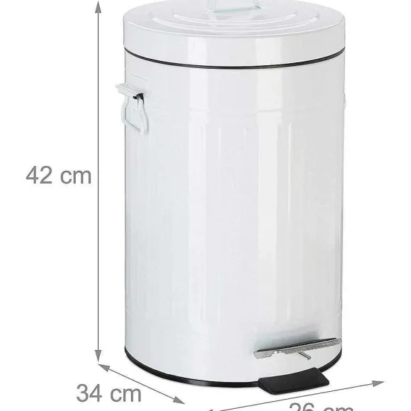 Fashion RETIF Poubelle P Dale Vintage Cuisine Salle De Bain En M Tal 12 Litres Blanc
