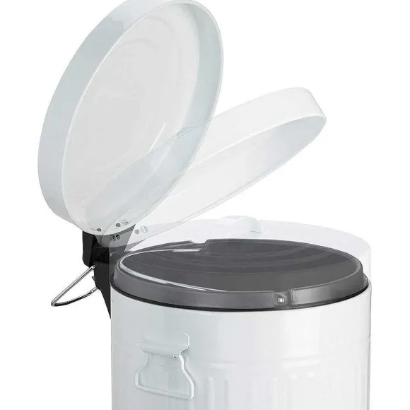 Fashion RETIF Poubelle P Dale Vintage Cuisine Salle De Bain En M Tal 12 Litres Blanc