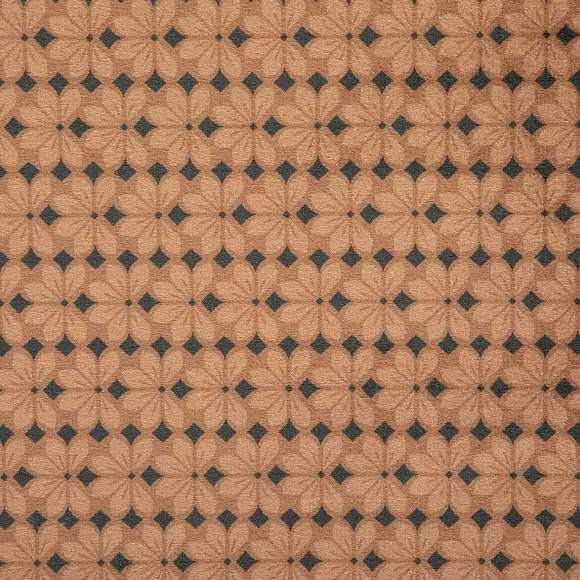 Clearance RETIF Pouf Pliant Et Coffre De Rangement En Velours Marron Caramel Avec Motifs