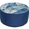 Outlet RETIF Pouf Polyester Bleu 55Xh25Cm