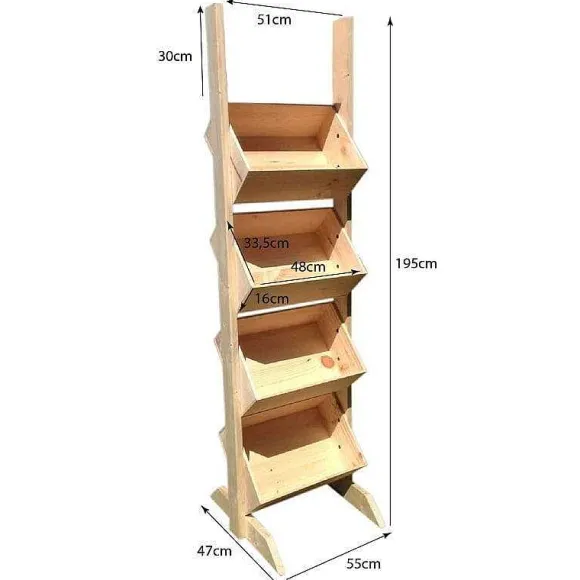 Outlet RETIF Pr Sentoir Bois 4 Niveaux - Hauteur 195 Cm