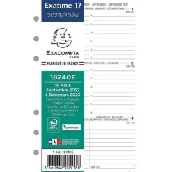 Shop RETIF Recharge 2024 Exatime 17 Sept / D C Agenda Semainier Horizontal