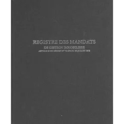 Store RETIF Registre Mandat Gestion Immobiliere 32X25 Cm 200 Pages Vert
