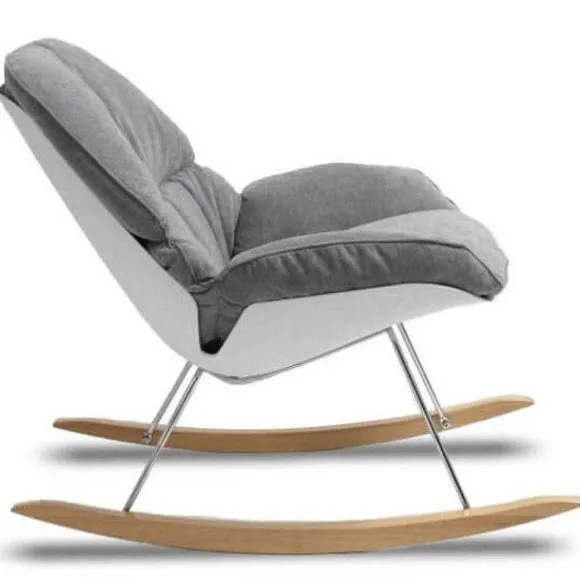 Fashion RETIF Rocking Chair Bey Coloris Gris Tissu