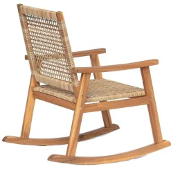 Flash Sale RETIF Rocking Chair Interieur Exterieur En Acacia Et Corde