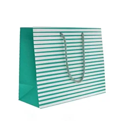 Outlet RETIF Sac Papier Bicolore Turquoise Et Blanc