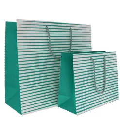 Outlet RETIF Sac Papier Bicolore Turquoise Et Blanc