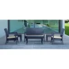 Outlet RETIF Salon De Jardin Empilable D'Ext Rieur Miami En R Sine Gris Fonc