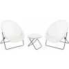 Cheap RETIF Salon En Polyr Sine Et Verre Tremp Kent Blanc