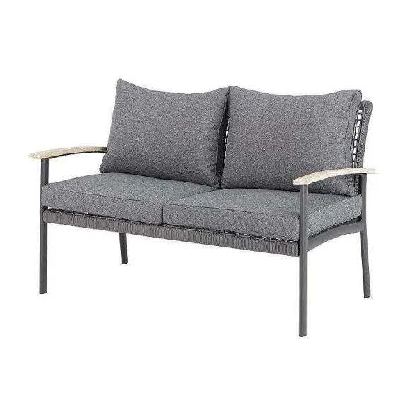 Sale RETIF Salon Jardin Genova - Rotin Design - Resine - Gris - 80 X 134 X 67