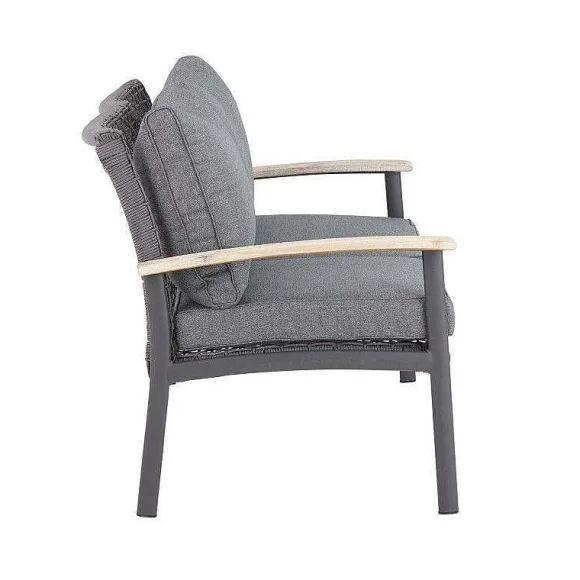 Sale RETIF Salon Jardin Genova - Rotin Design - Resine - Gris - 80 X 134 X 67