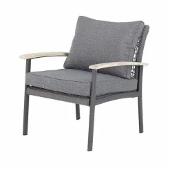Sale RETIF Salon Jardin Genova - Rotin Design - Resine - Gris - 80 X 134 X 67