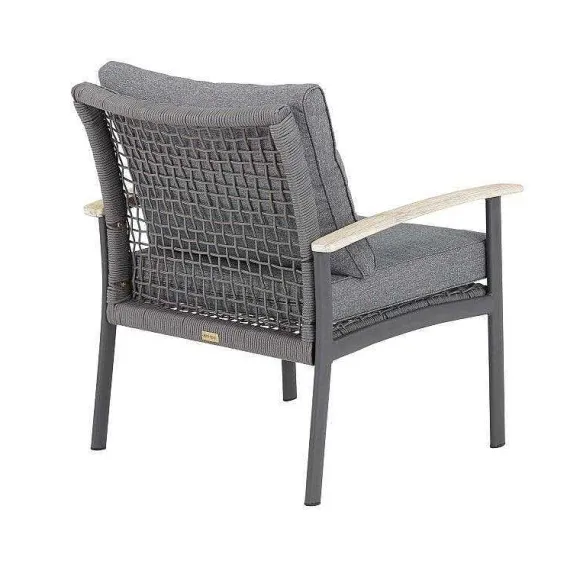 Sale RETIF Salon Jardin Genova - Rotin Design - Resine - Gris - 80 X 134 X 67