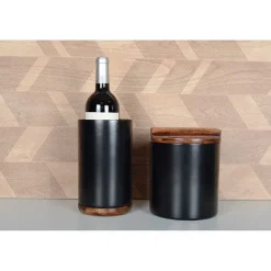 Shop RETIF Seau A Glace Mat Noir Avec Couvercle En Bois