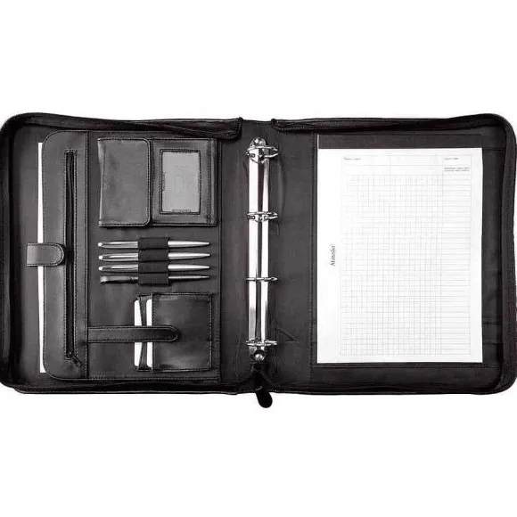 Cheap RETIF Serviette Classeur 4 Anneaux 'Arezzo' A4 Mati Re Synth Tique Noir