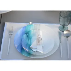 Outlet RETIF Serviettes Jetables 21X21Cm Blanc Et Argent Rouleau 32 Pi Ces