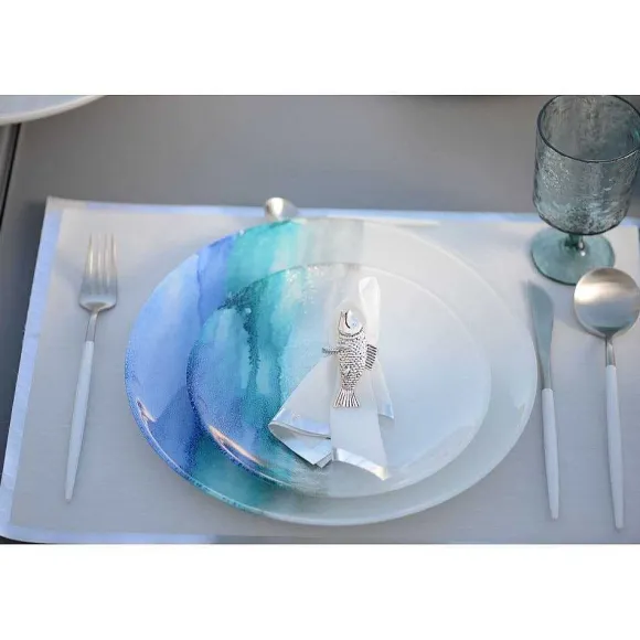 Outlet RETIF Serviettes Jetables 21X21Cm Blanc Et Argent Rouleau 32 Pi Ces