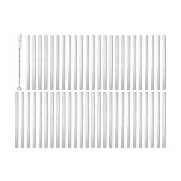 Sale RETIF Set 50 Pailles Droites En Verre Blanc Avec Goupillon 15Cm