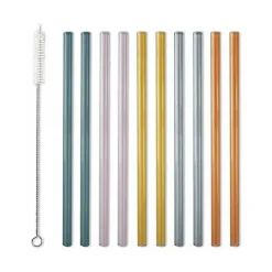 Discount RETIF Set 10 Pailles Droites En Verre Color Avec Goupillon