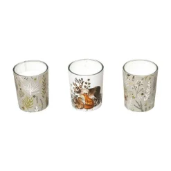 Outlet RETIF Set De 3 Bougies Parfum Es Photophore En Verre 5Xh 6Cm Marron