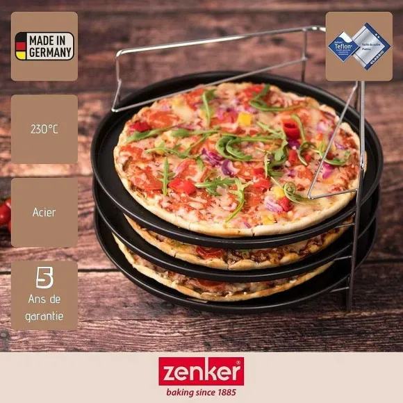 Store RETIF Set De 3 Plaques Pizza Et Une Grille De Superposition Zenker Special Countries