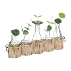 Sale RETIF Set De 5 Soliflores En Verre Garnis De Tiges Artificielles Et Support En M Tal