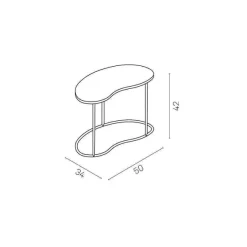 Clearance RETIF Set De 2 Tables De Pr Sentation, M Tal Blanc Coble Stone