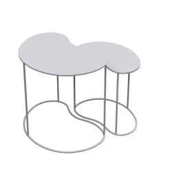 Clearance RETIF Set De 2 Tables De Pr Sentation, M Tal Blanc Coble Stone