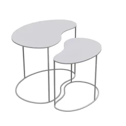 Clearance RETIF Set De 2 Tables De Pr Sentation, M Tal Blanc Coble Stone