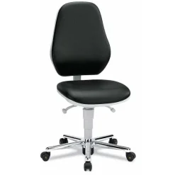 Fashion RETIF Si Ge De Bureau Sur Roulettes Pour Salle Blanche En Cuir Synth Tique Esd Noir