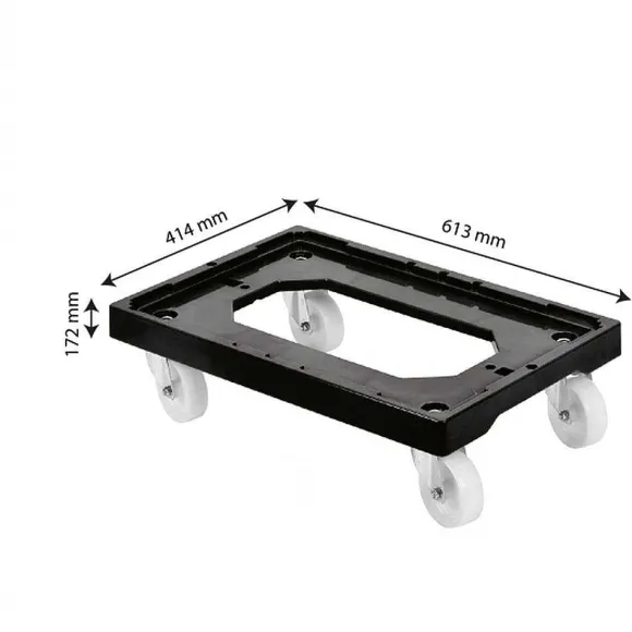 Flash Sale RETIF Socle Rouleur 4 Roues Pivotantes Chape Acier L Noir