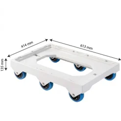 Store RETIF Socle Rouleur 6 Roues Silence Axe Inox