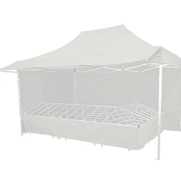 Best RETIF Stand Tente Pliante Alu 300X450Cm - 3 Murs + 4 Tables Primeurs + Auvent - Blanc