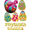 Fashion RETIF Sticker Ufs + Texte Joyeuse P Ques 70 X 100 Cm