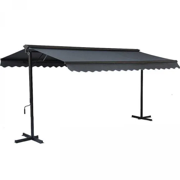Best Sale RETIF Store Double Pente Avec Coffre 3X4 M En Aluminium Gris Anthracite