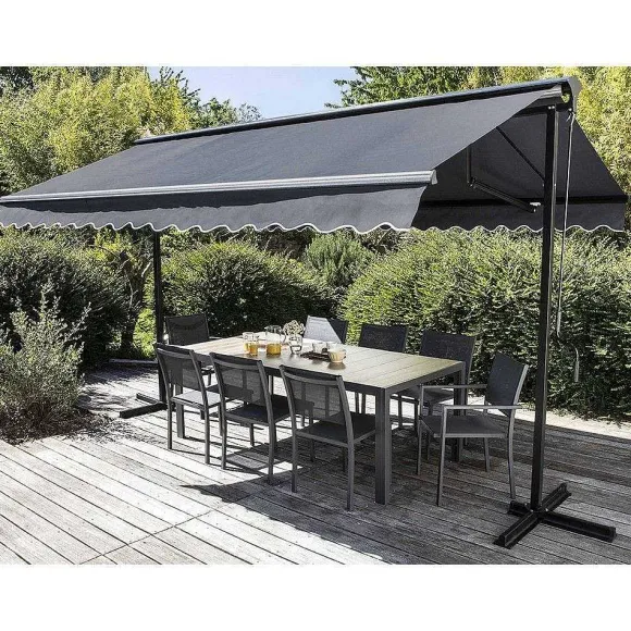 Best Sale RETIF Store Double Pente Avec Coffre 3X4 M En Aluminium Gris Anthracite