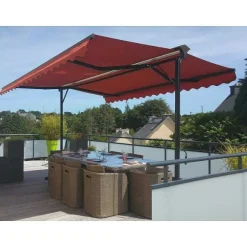 Fashion RETIF Store Double Pente En Aluminium Rouge 3X3 M