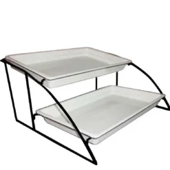 Cheap RETIF Support Pr Sentation Pour Bacs Gastronorme 1/1 2 Niveaux 56,5Cm Poxy Noir
