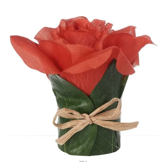 Online RETIF T Te De Rose Factice Rouge Cerise En Composition H9,5Cm Et D7Cm