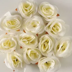 Fashion RETIF T Tes De Rose Artificielle X12 Champagne 4,50Cm Pour Boule De Rose