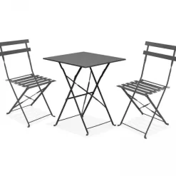 Discount RETIF Table Acier Pliante Carr E Rome Gris 60X60X71 Cm