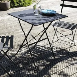 Discount RETIF Table Acier Pliante Carr E Rome Gris 60X60X71 Cm