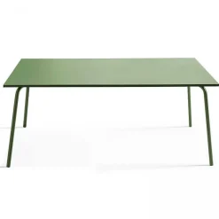 Flash Sale RETIF Table Acier Rect 180X90X72 + 8 Fauteuils Palavas Vert Cactus Acier