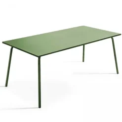 Flash Sale RETIF Table Acier Rect 180X90X72 + 8 Fauteuils Palavas Vert Cactus Acier