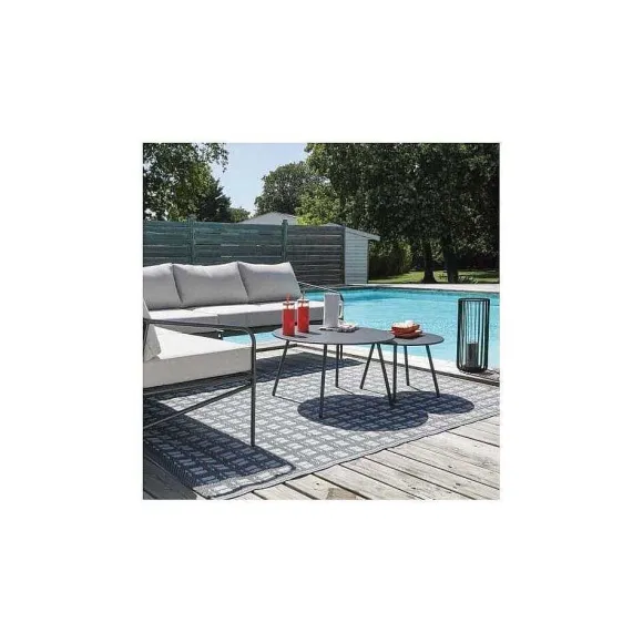Best RETIF Table Basse Jardin Ronde En Acier Rio 70Cm