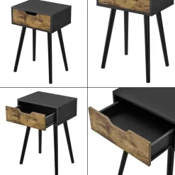 Cheap RETIF Table Basse Pour Salon Meuble Tiroir Pvc 60Cm Noir
