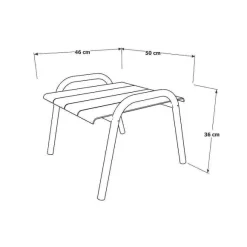 Cheap RETIF Table Basse Repose-Pieds Ottoman D'Ext Rieur Fleole En Aluminium Gris Perle
