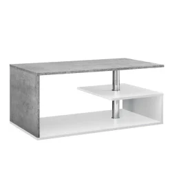 Cheap RETIF Table Basse Salon Avec Tag Re Rangement En Mdf 90Cm Blanc Et B Ton